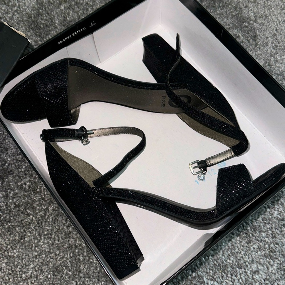 Black guess heels sparkly for night out